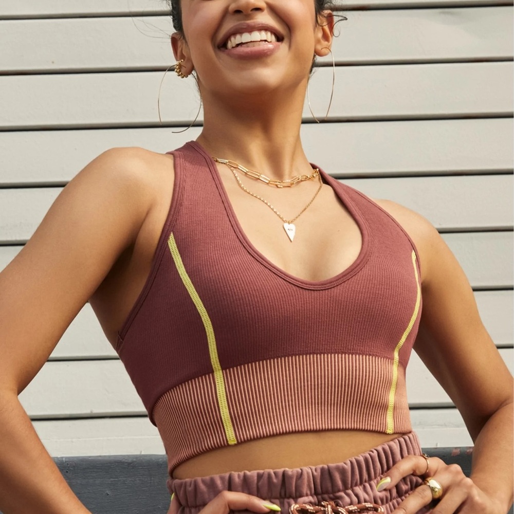 Fabletics Brown and Tan Sports Bra